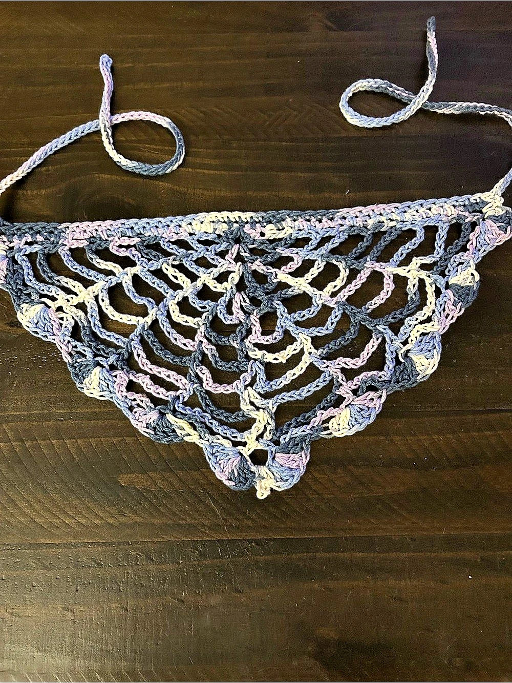 Multicolor Crochet spiderweb bandana
